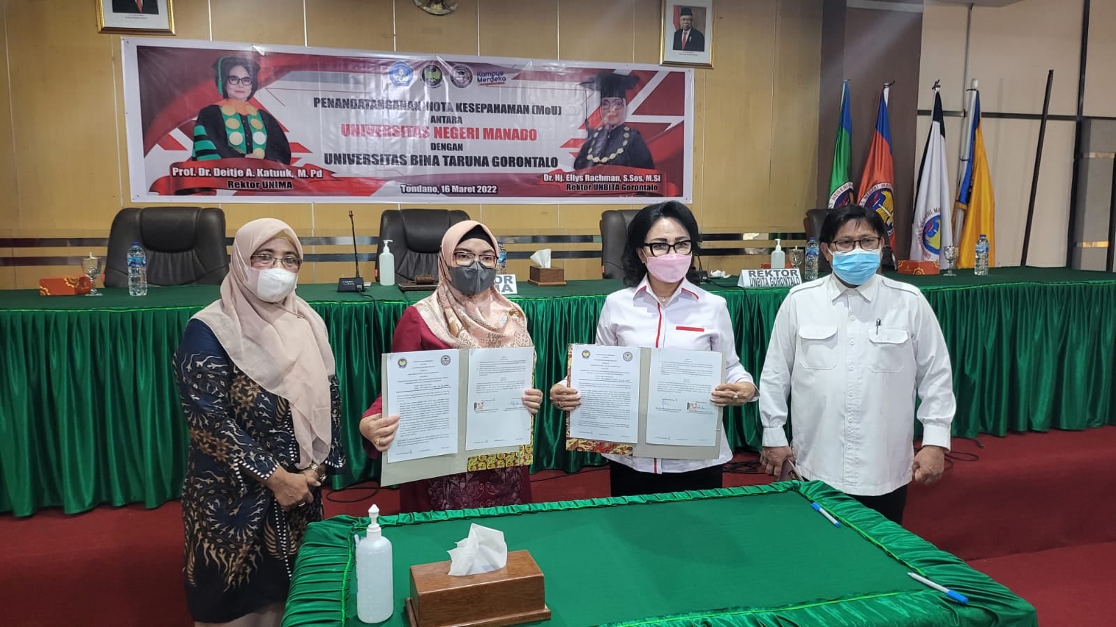 Penandatanganan MoU, MoA dan MoI antara Universitas Negeri Manado dengan Universitas Bina Taruna
