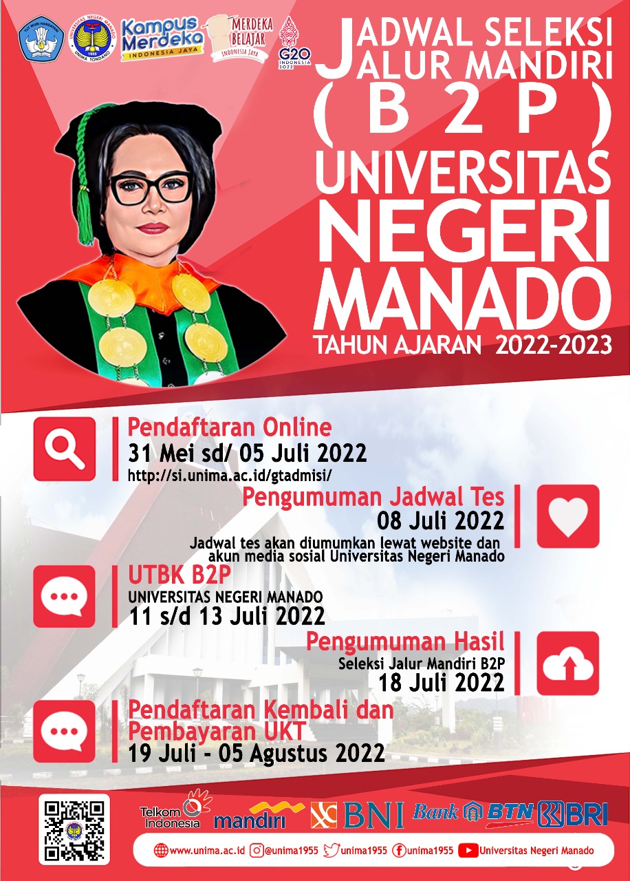 Jalur Mandiri B2P Unima Dibuka 31 Mei, Begini Alur Pendaftarannya