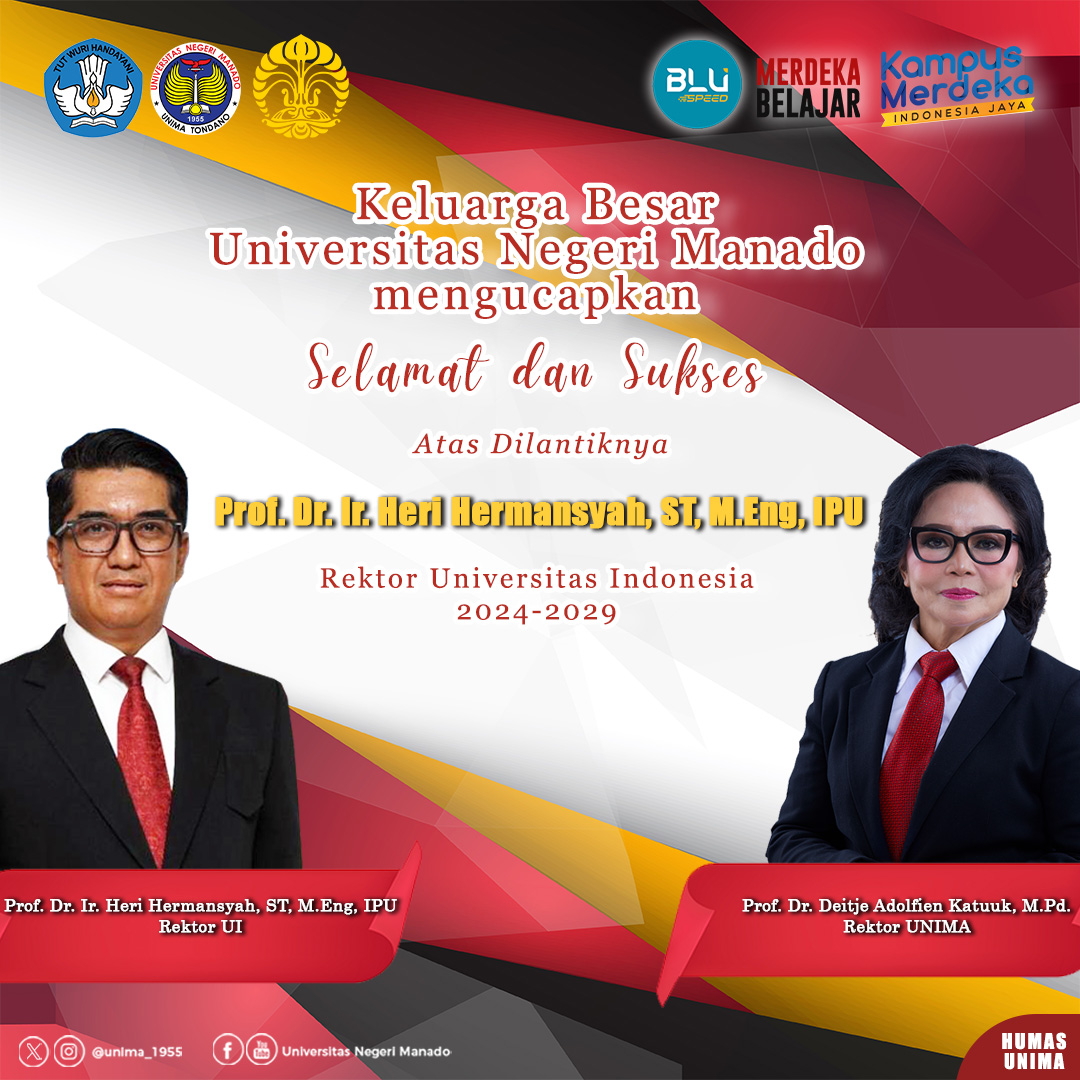 Rektor Unima Ucap Selamat dan Sukses Kepada Rektor UI Terpilih Periode 2024-2029, Profil Heri Hermansyah