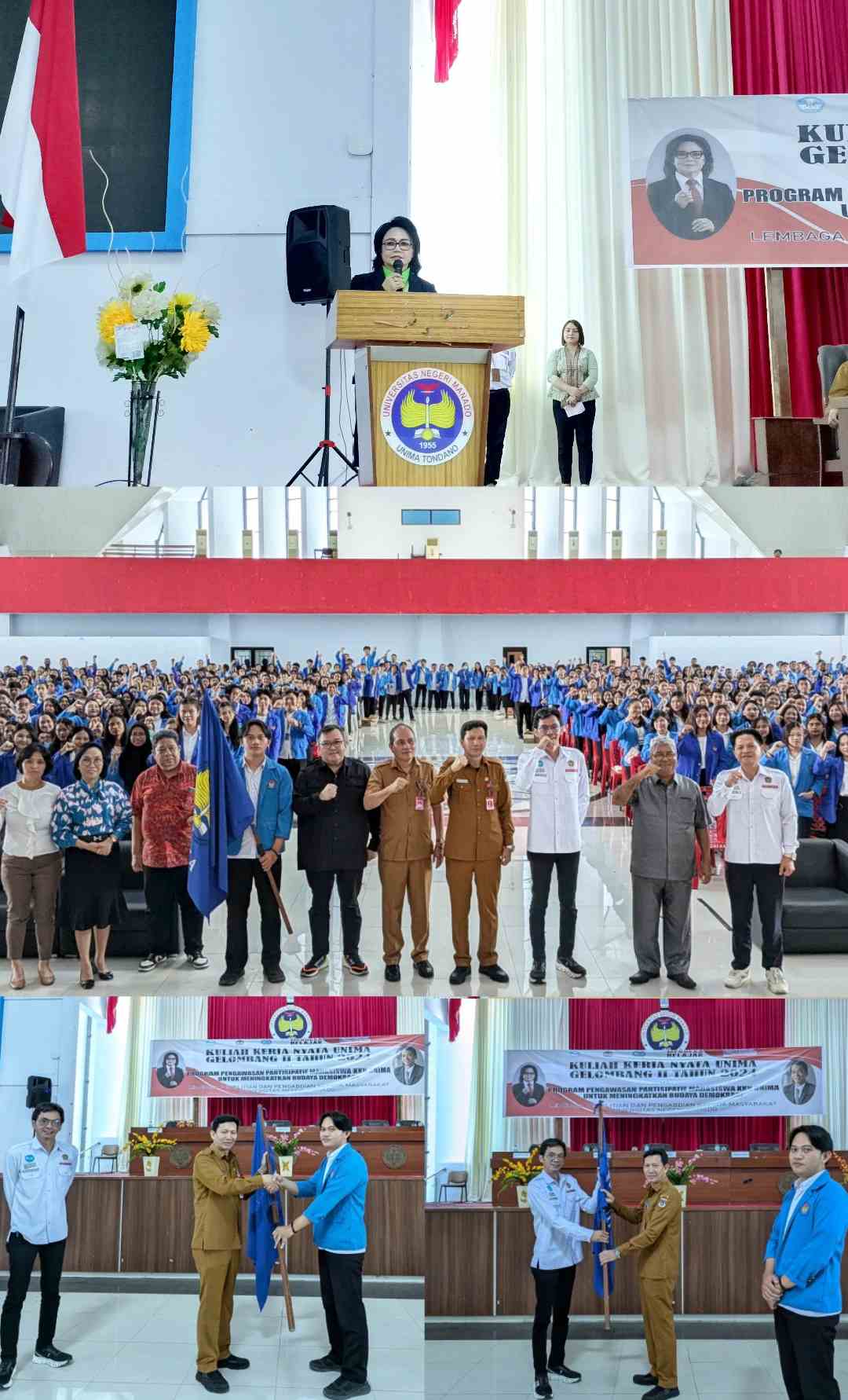 Sebanyak 1273 Mahasiswa KKN Resmi di Lepas, Rektor Unima Prof Dr Deitje Adolfien Katuuk MPd Tegaskan Jaga Nama Baik Unima