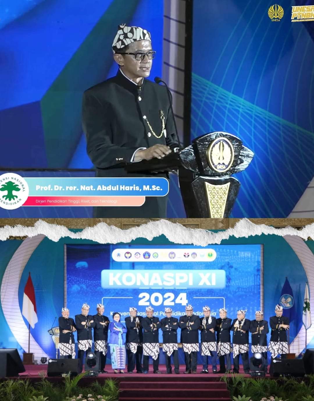 Unima Konaspi XI Tahun 2024 di Unesa, Dirjen Diktiristek Prof Abdul Haris Tekankan Pembangunan SDM Unggul Mewujudkan Indonesia Emas 2045