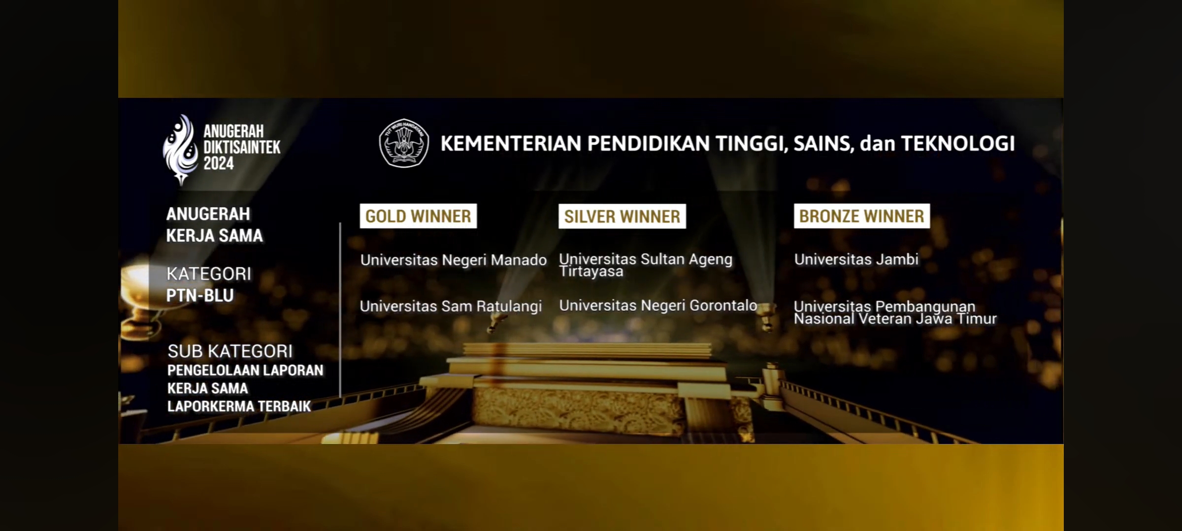 Unima Borong Empat Penghargaan Anugerah Diktisaintek 2024