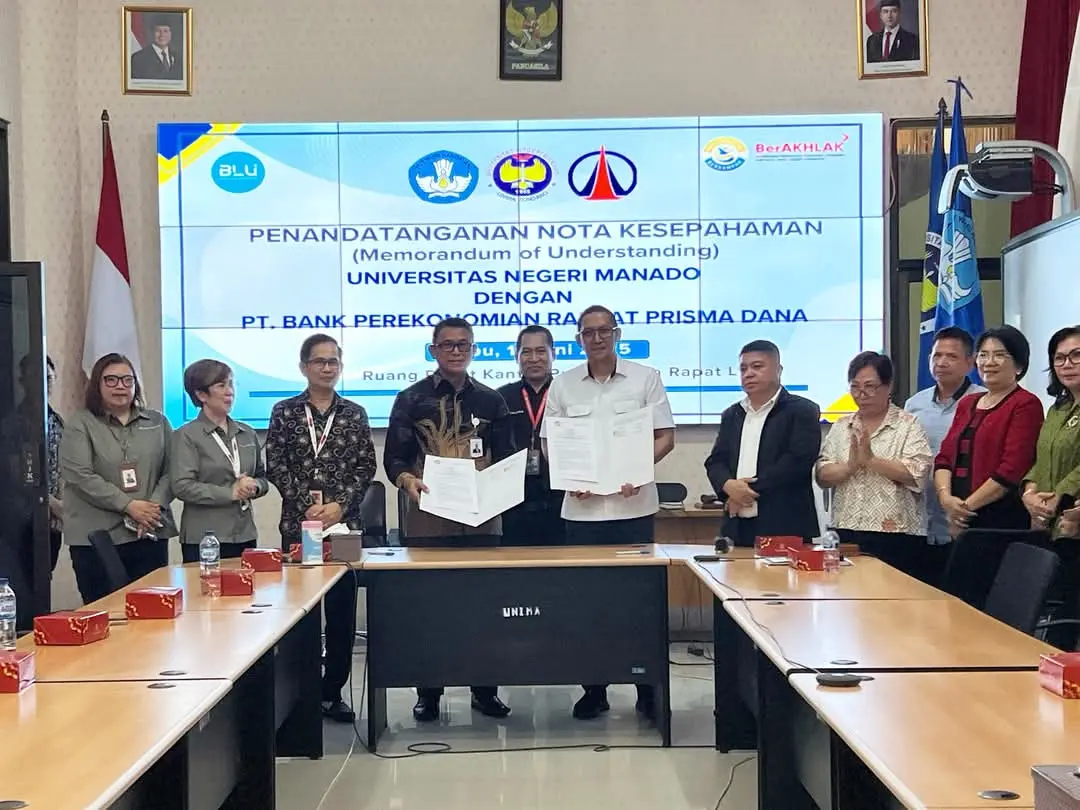Dukung Layanan Perbankan dan Program Magang Mahasiswa, Unima dan Bank Prisma Dana Sepakat Teken MoU