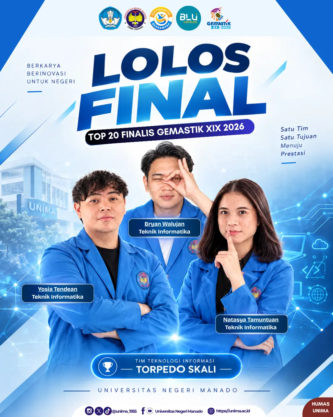 Tim Torpedo Skali UNIMA Lolos 20 Besar Nasional GEMASTIK XIX